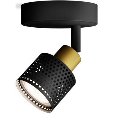 Philips Niall Spot Wandspot Zwart met Goud Design GU10 LED fitting Philips Niall Spot Wandspot Zwart met Goud Design GU10 LED fitting