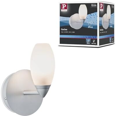 Paulmann 70838 Carina wandlamp max. 28 watt IP44 wandlamp chroom mat, satijn woonkamer verlichting metaal glas, gang verlichting G9 Paulmann 70838 Carina wandlamp max. 28 watt IP44 wandlamp chroom mat, satijn woonkamer verlichting metaal glas, gang verlichting G9