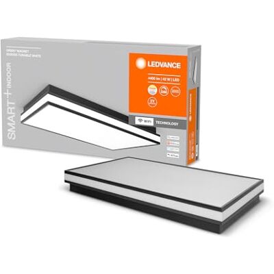 LEDVANCE ORBIS Magneet Smart + wifi, 60 x 30 cm, dimbare led-plafondlamp voor binnen, 42 W, kleurtemperatuur 3000-6500 K, 4200 lumen, designlamp met innovatief magnetisch frame, zwart LEDVANCE ORBIS Magneet Smart + wifi, 60 x 30 cm, dimbare led-plafondlamp voor binnen, 42 W, kleurtemperatuur 3000-6500 K, 4200 lumen, designlamp met innovatief magnetisch frame, zwart