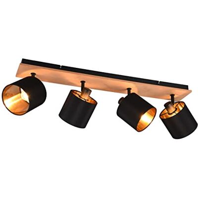 RL LIVE YOUR LIGHT Reality Leuchten Tommy R81334030 plafondlamp metaal mat zwart met stoffen kap en 4 x E14 lampen niet inbegrepen RL LIVE YOUR LIGHT Reality Leuchten Tommy R81334030 plafondlamp metaal mat zwart met stoffen kap en 4 x E14 lampen niet inbegrepen