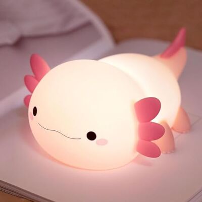 FAMIDUO Axolotl Nachtlampje voor kinderen, schattige roze axolotl lamp, led-nachtlampje voor peuters, fantasie nachtlampje van zachte siliconen in levensmiddelenkwaliteit, schattige kamerdecoratie, Axolotl FAMIDUO Axolotl Nachtlampje voor kinderen, schattige roze axolotl lamp, led-nachtlampje voor peuters, fantasie nachtlampje van zachte siliconen in levensmiddelenkwaliteit, schattige kamerdecoratie, Axolotl