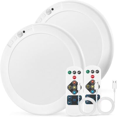 Bojim Plafondlamp voor badkamer, werkt op batterijen, bewegingsmelder, plafondlamp, kelder, oplaadbaar, draadloos, met afstandsbediening, 6000 mAh, garagelicht, zonder stroom, 2 stuks Bojim Plafondlamp voor badkamer, werkt op batterijen, bewegingsmelder, plafondlamp, kelder, oplaadbaar, draadloos, met afstandsbediening, 6000 mAh, garagelicht, zonder stroom, 2 stuks