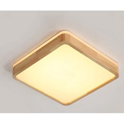 YYUTLUO Houten led-plafondlamp, vierkante lamp van natuurlijk hout, gloed 360°, warmwit, 3000 K, 18 W, 1600 lm, woonkamer, keuken, eetkamer, hal, huis, kantoor, kinderkamer, kantoor (diameter 30 cm) YYUTLUO Houten led-plafondlamp, vierkante lamp van natuurlijk hout, gloed 360°, warmwit, 3000 K, 18 W, 1600 lm, woonkamer, keuken, eetkamer, hal, huis, kantoor, kinderkamer, kantoor (diameter 30 cm)