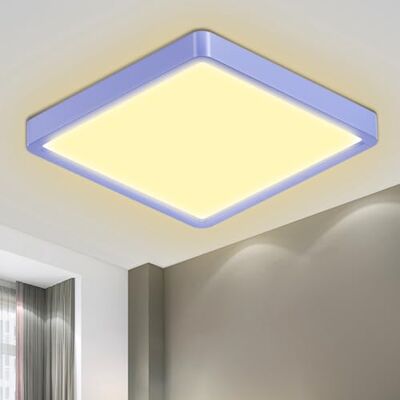 LQWELL ® Led-plafondlamp, badkamerlamp, waterdicht, IP44, vierkant, plat, 18 W, 3000 K, 1600 lm, dun, voor woonkamer, badkamer, slaapkamer, keuken, hal, hal, kantoor, 220 x 24 mm LQWELL ® Led-plafondlamp, badkamerlamp, waterdicht, IP44, vierkant, plat, 18 W, 3000 K, 1600 lm, dun, voor woonkamer, badkamer, slaapkamer, keuken, hal, hal, kantoor, 220 x 24 mm