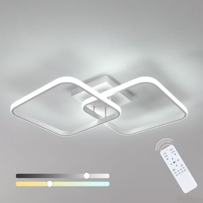 Toolight Comely Led-plafondlamp, 50 W, 5625 lm, dimbaar, 64 cm, plafondlamp met afstandsbediening, 3000 K-6500 K, kroonluchter, woonkamer, vierkant, van acryl, voor slaapkamer, badkamer, woonkamer, keuken, hal Toolight Comely Led-plafondlamp, 50 W, 5625 lm, dimbaar, 64 cm, plafondlamp met afstandsbediening, 3000 K-6500 K, kroonluchter, woonkamer, vierkant, van acryl, voor slaapkamer, badkamer, woonkamer, keuken, hal