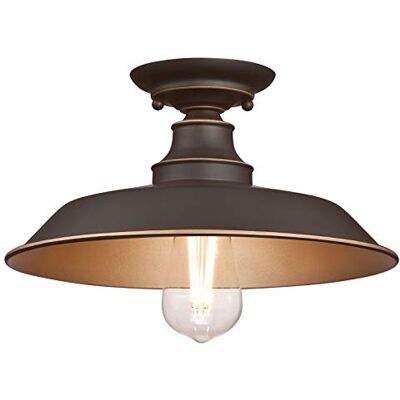 Westinghouse Lighting 63703 Iron Hill Indoor Plafondlamp Semi-Inbouw 30 cm Indoor Plafondlamp, Geolied Brons Reflectie Afwerking Westinghouse Lighting 63703 Iron Hill Indoor Plafondlamp Semi-Inbouw 30 cm Indoor Plafondlamp, Geolied Brons Reflectie Afwerking