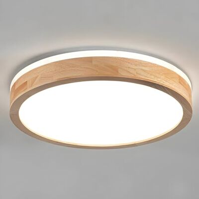 YYUTLUO Led-plafondlamp, hout, rond, van natuurlijk hout, 360 graden, koud wit, 6000 K, 18 W, 1600 lm, woonkamer, keuken, eetkamer, hal, huis, kantoor, kinderkamer, kantoor (diameter 30 cm) YYUTLUO Led-plafondlamp, hout, rond, van natuurlijk hout, 360 graden, koud wit, 6000 K, 18 W, 1600 lm, woonkamer, keuken, eetkamer, hal, huis, kantoor, kinderkamer, kantoor (diameter 30 cm)