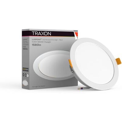 TRAXON LUXPOINT LED downlight plaat 11,5 W wit licht 6500 K 1050 lm PS inbouwplafond geïntegreerde driver plafond plafond Ø 120-125 mm IP20 binnen (koud licht 6500 K TRAXON LUXPOINT LED downlight plaat 11,5 W wit licht 6500 K 1050 lm PS inbouwplafond geïntegreerde driver plafond plafond Ø 120-125 mm IP20 binnen (koud licht 6500 K