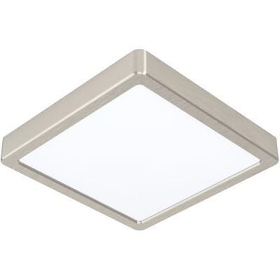 EGLO Fueva 5 Led-plafondlamp, 1-lichts, moderne opbouwlamp van staal met een kunststof lichtoppervlak, ledlamp in nikkel-mat, wit, opbouwlamp, 21 cm (L x B), warmwit EGLO Fueva 5 Led-plafondlamp, 1-lichts, moderne opbouwlamp van staal met een kunststof lichtoppervlak, ledlamp in nikkel-mat, wit, opbouwlamp, 21 cm (L x B), warmwit
