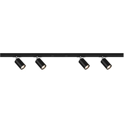 Briloner Rail Starterset railsysteem, 4 x GU10 draaibare spots, uitbreidbaar, plafondverlichting, spotlight, 1,5 m, zwart Briloner Rail Starterset railsysteem, 4 x GU10 draaibare spots, uitbreidbaar, plafondverlichting, spotlight, 1,5 m, zwart