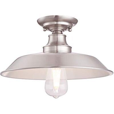 Westinghouse Lighting 6370240 Iron Hill 6370240 plafondlamp voor binnen, 30 cm, geborsteld nikkel Westinghouse Lighting 6370240 Iron Hill 6370240 plafondlamp voor binnen, 30 cm, geborsteld nikkel