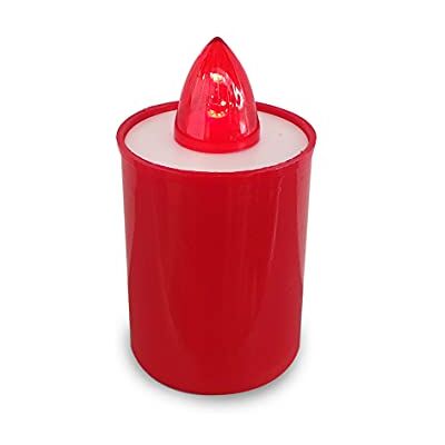 Velamp Elektrische led-votiefkaars, 9 cm, duur 90 dagen, rood met vast rood licht, met schakelaar, batterijen inbegrepen. Velamp Elektrische led-votiefkaars, 9 cm, duur 90 dagen, rood met vast rood licht, met schakelaar, batterijen inbegrepen.