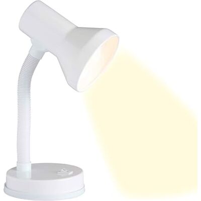 Brilliant Lamp Junior tafellamp, wit, 1 x R80, E27, 40 W, geschikt voor reflectorlampen (niet inbegrepen), schaal A++ tot E, met tuimelschakelaar Brilliant Lamp Junior tafellamp, wit, 1 x R80, E27, 40 W, geschikt voor reflectorlampen (niet inbegrepen), schaal A++ tot E, met tuimelschakelaar