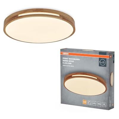 OSRAM ORBIS Woodburry led-wandlamp/plafondlamp met houtdecoratie, 24 W, 1500 lm, 3000 K, 390 mm diameter, 830 aangenaam warm wit, IP20-bescherming, montageschroeven en pluggen inbegrepen OSRAM ORBIS Woodburry led-wandlamp/plafondlamp met houtdecoratie, 24 W, 1500 lm, 3000 K, 390 mm diameter, 830 aangenaam warm wit, IP20-bescherming, montageschroeven en pluggen inbegrepen