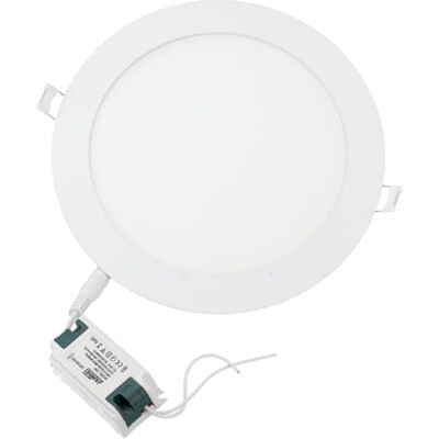 JANDEI Led-inbouwlamp, 15 W, 1200 lumen, ronde vorm, inbouwgat Ø 175 Ø 185 mm, extra plat 17 mm diepte, lichtkleur neutraal wit 4200 K, inclusief transformator JANDEI Led-inbouwlamp, 15 W, 1200 lumen, ronde vorm, inbouwgat Ø 175 Ø 185 mm, extra plat 17 mm diepte, lichtkleur neutraal wit 4200 K, inclusief transformator