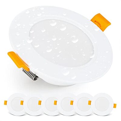 EMOS Exclusieve led-inbouwdownlight IP54 plafondspots voor badkamer, vochtige ruimtes, warm wit 3000 K Set van 3 extra platte ronde 5 W/500 lumen, wit EMOS Exclusieve led-inbouwdownlight IP54 plafondspots voor badkamer, vochtige ruimtes, warm wit 3000 K Set van 3 extra platte ronde 5 W/500 lumen, wit