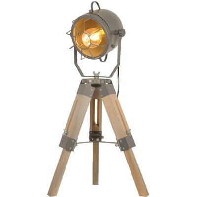 B·LED BARCELONA LED Barcelona Led-tafellamp, in hoogte verstelbaar, van hout, vintage, industrieel, met draaibare projector, grijs, E27-fitting voor slaapkamer, hoofdeinde, woonkamer, studio, 61 cm B·LED BARCELONA LED Barcelona Led-tafellamp, in hoogte verstelbaar, van hout, vintage, industrieel, met draaibare projector, grijs, E27-fitting voor slaapkamer, hoofdeinde, woonkamer, studio, 61 cm