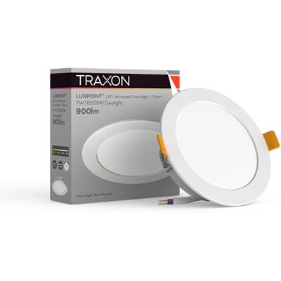 TRAXON LUXPOINT Led-downlight plaat Filbert rond 7 W wit licht 6500 K 570 lm PS plafond inbouwplaat geïntegreerde driver plafond diameter 90-95 mm IP20 binnen (koud licht 6500 K 7 W) TRAXON LUXPOINT Led-downlight plaat Filbert rond 7 W wit licht 6500 K 570 lm PS plafond inbouwplaat geïntegreerde driver plafond diameter 90-95 mm IP20 binnen (koud licht 6500 K 7 W)