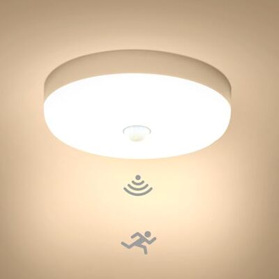 Combuh Ledplafondlamp met bewegingsmelder voor binnen, ronde plafondlamp, 15 W, 3000 K, 1500 lm, warm wit, waterdicht, IP56, sensorplafondlamp voor hal, garage, trap, balkon, keuken, Combuh Ledplafondlamp met bewegingsmelder voor binnen, ronde plafondlamp, 15 W, 3000 K, 1500 lm, warm wit, waterdicht, IP56, sensorplafondlamp voor hal, garage, trap, balkon, keuken,