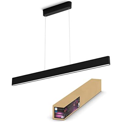 Philips White & Color Ambiance ENSIS-hanglamp, 2 x 39 W, bluetooth, zwart Aanpasbaar wit en gekleurd licht, slimme LED, op- en neergaand licht, Bluetooth-appbediening, slimme woning Philips White & Color Ambiance ENSIS-hanglamp, 2 x 39 W, bluetooth, zwart Aanpasbaar wit en gekleurd licht, slimme LED, op- en neergaand licht, Bluetooth-appbediening, slimme woning