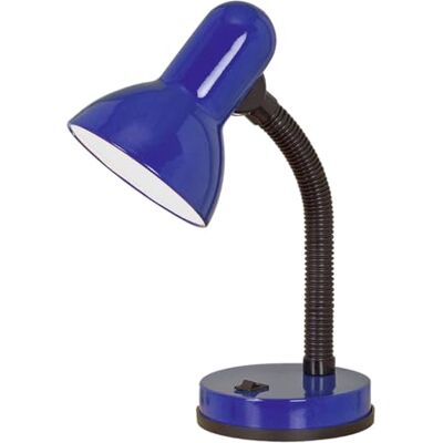 EGLO Tafellamp Basic, 1 lamp tafellamp, bureaulamp van staal en kunststof, kleur: blauw, fitting: E27 EGLO Tafellamp Basic, 1 lamp tafellamp, bureaulamp van staal en kunststof, kleur: blauw, fitting: E27