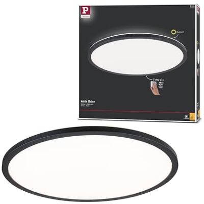 Paulmann 70999 Atria Shine LED-paneel 420 mm 3-step-dim rond incl. 1 x 22 W dimbaar warm wit zwart lichtpaneel kunststof plafondpaneel 3000 K Paulmann 70999 Atria Shine LED-paneel 420 mm 3-step-dim rond incl. 1 x 22 W dimbaar warm wit zwart lichtpaneel kunststof plafondpaneel 3000 K