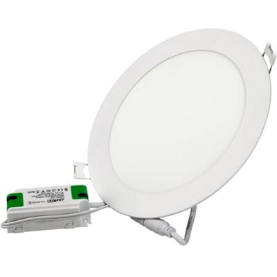 JANDEI Led-inbouwspot, 12 W, 960 lumen, ronde vorm, inbouwgat Ø 150, extra plat 13 mm diep, lichtkleur neutraal wit 4200 K, inclusief transformator JANDEI Led-inbouwspot, 12 W, 960 lumen, ronde vorm, inbouwgat Ø 150, extra plat 13 mm diep, lichtkleur neutraal wit 4200 K, inclusief transformator