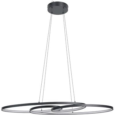 EGLO Gianella led-hanglamp, kroonluchter voor woonkamer en eetkamer, hanglamp, van zwart metaal en kunststof, wit, warm wit EGLO Gianella led-hanglamp, kroonluchter voor woonkamer en eetkamer, hanglamp, van zwart metaal en kunststof, wit, warm wit