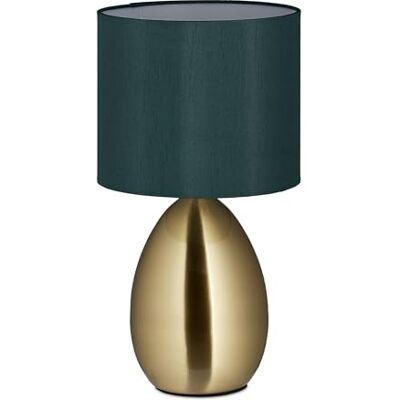 Relaxdays Dimbaar nachtlampje met aanraakfunctie, moderne touch-lamp, 3 niveaus, E14, tafellamp met kabel, 33,5 x 18 cm, messing Relaxdays Dimbaar nachtlampje met aanraakfunctie, moderne touch-lamp, 3 niveaus, E14, tafellamp met kabel, 33,5 x 18 cm, messing