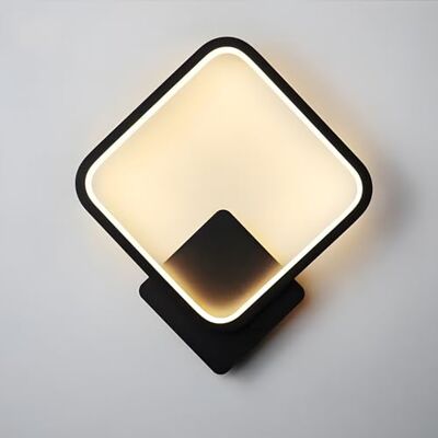 ZTWLEED Wandlamp voor binnen, led, 14 W, 1600 lm, moderne wandlamp, drie modi, kleurtemperatuur, 3000 K/4000 K/6000 K, zwart, vierkant, wandlamp voor slaapkamer, woonkamer, hal, trap, 30 cm, 220 V ZTWLEED Wandlamp voor binnen, led, 14 W, 1600 lm, moderne wandlamp, drie modi, kleurtemperatuur, 3000 K/4000 K/6000 K, zwart, vierkant, wandlamp voor slaapkamer, woonkamer, hal, trap, 30 cm, 220 V