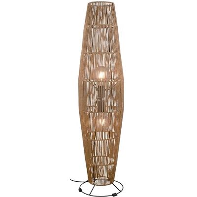 RL LIVE YOUR LIGHT Reality Leuchten Vloerlamp MIKI R41102026, metaal mat zwart, lampenkap bruin, excl. 2x E27 RL LIVE YOUR LIGHT Reality Leuchten Vloerlamp MIKI R41102026, metaal mat zwart, lampenkap bruin, excl. 2x E27
