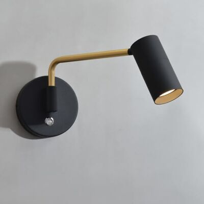 ouglres Wandlamp voor binnen met schakelaar, mat zwart goud met 180° draaibare lampenkap lange arm vintage wandlamp voor bed slaapkamer G10 ouglres Wandlamp voor binnen met schakelaar, mat zwart goud met 180° draaibare lampenkap lange arm vintage wandlamp voor bed slaapkamer G10