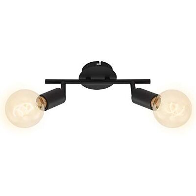 Briloner Leuchten Plafondspot met 2 spots retro/vintage, draai- en draaikop, 2x E27, max. 60 watt, metaal, zwart, 60 watt Briloner Leuchten Plafondspot met 2 spots retro/vintage, draai- en draaikop, 2x E27, max. 60 watt, metaal, zwart, 60 watt