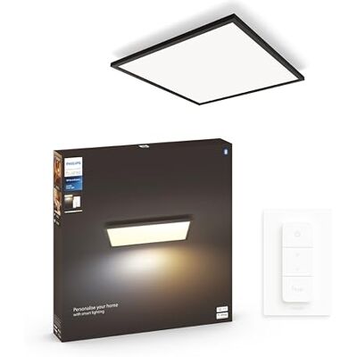 Philips Wit Ambiance Aurelle Plafondlamp Warm tot Koelwit Licht Inclusief Dimmer Switch Verbind met Bluetooth of Hue Bridge Werkt met Alexa en Google Home 60 x 60 cm Zwart Philips Wit Ambiance Aurelle Plafondlamp Warm tot Koelwit Licht Inclusief Dimmer Switch Verbind met Bluetooth of Hue Bridge Werkt met Alexa en Google Home 60 x 60 cm Zwart