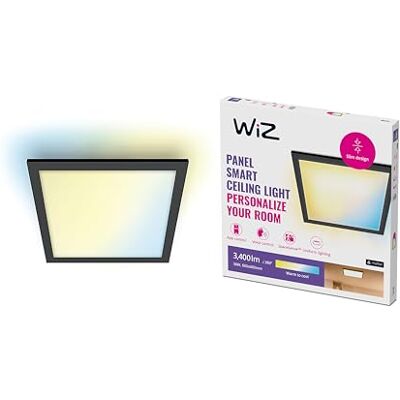 WiZ Plafondlamp LED Paneel 60 x 60 cm Warm- tot Koelwit Licht Slimme LED Verlichting 36W Vierkant Zwart WiZ Plafondlamp LED Paneel 60 x 60 cm Warm- tot Koelwit Licht Slimme LED Verlichting 36W Vierkant Zwart