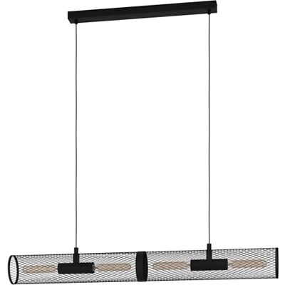 EGLO Redcliffe hanglamp in industriële stijl, kroonluchter met 4 vlammen, plafondlamp voor woonkamer of eetkamer van metaal, zwart, E27 fitting EGLO Redcliffe hanglamp in industriële stijl, kroonluchter met 4 vlammen, plafondlamp voor woonkamer of eetkamer van metaal, zwart, E27 fitting