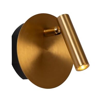 LUCIDE JOLIJN Bed-/wandlamp, oplaadbaar, werkt op batterijen, Ø 10,2 cm, led, 1 x 2 W, 3000 K, magnetisch, mat goud/messing LUCIDE JOLIJN Bed-/wandlamp, oplaadbaar, werkt op batterijen, Ø 10,2 cm, led, 1 x 2 W, 3000 K, magnetisch, mat goud/messing