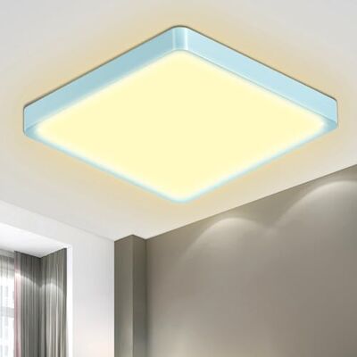 LQWELL Led-plafondlamp, badkamerlamp, waterdicht, IP44, vierkant, plat, 18 W, 3000 K, 1600 lm, dun, voor woonkamer, badkamer, slaapkamer, keuken, hal, kelder, kantoor, 220 x 24 mm LQWELL Led-plafondlamp, badkamerlamp, waterdicht, IP44, vierkant, plat, 18 W, 3000 K, 1600 lm, dun, voor woonkamer, badkamer, slaapkamer, keuken, hal, kelder, kantoor, 220 x 24 mm