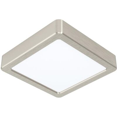 EGLO LED Fueva 5 Plafondlamp, 1 lichtpunt, moderne opbouwlamp van staal met een kunststof lichtoppervlak, plafondlamp in mat nikkel, wit, led-opbouwlamp, lengte x breedte: 16 cm, neutraal wit EGLO LED Fueva 5 Plafondlamp, 1 lichtpunt, moderne opbouwlamp van staal met een kunststof lichtoppervlak, plafondlamp in mat nikkel, wit, led-opbouwlamp, lengte x breedte: 16 cm, neutraal wit