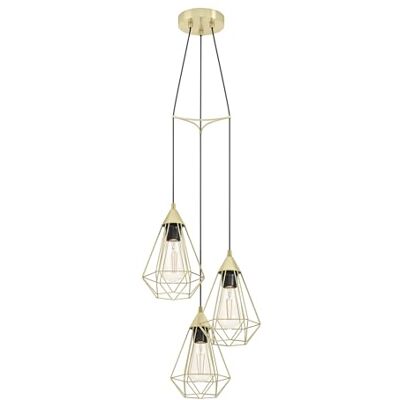 EGLO Tarbes hanglamp voor slaapkamer, 3 vlammen, plafondlamp woonkamer of eetkamer van geborsteld messing, E27 fitting, Ø 31 cm EGLO Tarbes hanglamp voor slaapkamer, 3 vlammen, plafondlamp woonkamer of eetkamer van geborsteld messing, E27 fitting, Ø 31 cm