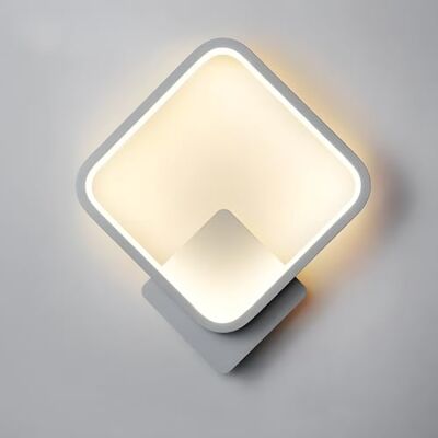 ZTWLEED Wandlamp voor binnen, led, 14 W, 1600 lm, moderne wandlamp, drie modi, kleurtemperatuur, 3000 K/4000 K/6000 K, wit, vierkant, wandlamp voor slaapkamer, woonkamer, hal, trap, 30 cm, 220 V ZTWLEED Wandlamp voor binnen, led, 14 W, 1600 lm, moderne wandlamp, drie modi, kleurtemperatuur, 3000 K/4000 K/6000 K, wit, vierkant, wandlamp voor slaapkamer, woonkamer, hal, trap, 30 cm, 220 V