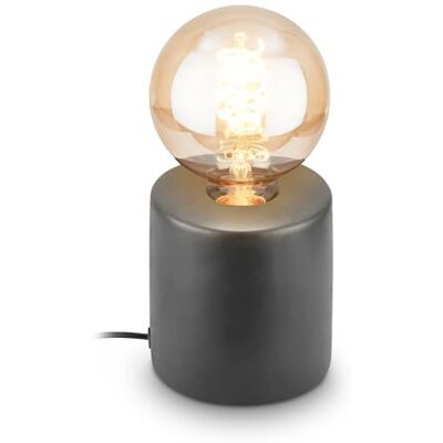 Briloner Tafellamp met kabelschakelaar, keramische basis, E27, max. 10 W, bedlamp, bureaulamp, bureaulamp, leeslamp, 10 x 10,3 cm, antraciet Briloner Tafellamp met kabelschakelaar, keramische basis, E27, max. 10 W, bedlamp, bureaulamp, bureaulamp, leeslamp, 10 x 10,3 cm, antraciet