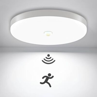 ACMHNC Led-plafondlamp met bewegingsmelder, 18 W, ronde plafondlamp met radarsensor, 360 graden, 6000 K, koudwit, plafondlamp voor hal, balkon, badkamer ACMHNC Led-plafondlamp met bewegingsmelder, 18 W, ronde plafondlamp met radarsensor, 360 graden, 6000 K, koudwit, plafondlamp voor hal, balkon, badkamer