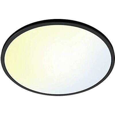 WiZ Plafondlamp SuperSlim Diameter: 43 cm Warm- tot Koelwit Licht Slimme Plafondlamp 22W Zwart Wi-Fi WiZ Plafondlamp SuperSlim Diameter: 43 cm Warm- tot Koelwit Licht Slimme Plafondlamp 22W Zwart Wi-Fi