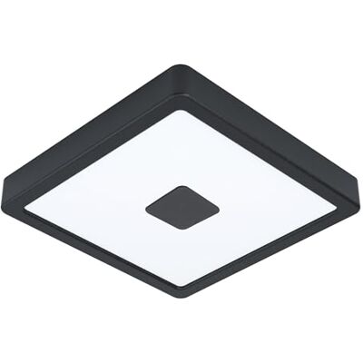 EGLO Iphias 2 Led-buitenplafondlamp, buitenverlichting voor muur en plafond, zwart metaal en witte kunststof, warm wit, IP44, 21 cm EGLO Iphias 2 Led-buitenplafondlamp, buitenverlichting voor muur en plafond, zwart metaal en witte kunststof, warm wit, IP44, 21 cm