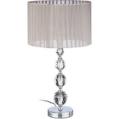 Relaxdays Nachtlampje kristal, tafellamp bal, tafellamp grijs, scherm, HBT: 53 x 29,5 x 29,5 cm, helder/zilver Relaxdays Nachtlampje kristal, tafellamp bal, tafellamp grijs, scherm, HBT: 53 x 29,5 x 29,5 cm, helder/zilver