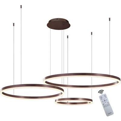 YYUTLUO Moderne led-kroonluchter DIY cirkel 3 bruine ringen: 20 + 40 + 60 cm = 45 W hangende verlichting led metaal + acryl afstandsbediening dimbaar 2,4G hanglamp plafond rond woonkamer slaapkamer YYUTLUO Moderne led-kroonluchter DIY cirkel 3 bruine ringen: 20 + 40 + 60 cm = 45 W hangende verlichting led metaal + acryl afstandsbediening dimbaar 2,4G hanglamp plafond rond woonkamer slaapkamer