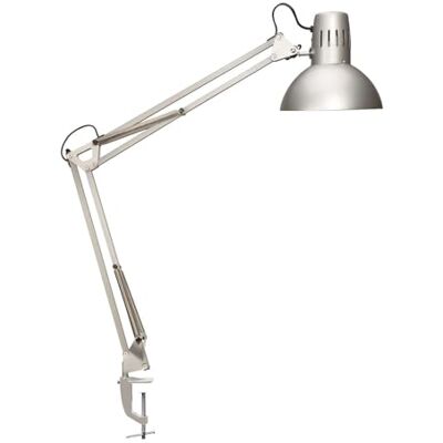 MAUL study bureaulamp van metaal, professionele ledlamp, flexibele klemlamp voor kantoor en werkplaats, hoogwaardige ledverlichting, bureaulamp met ledlamp, zilver MAUL study bureaulamp van metaal, professionele ledlamp, flexibele klemlamp voor kantoor en werkplaats, hoogwaardige ledverlichting, bureaulamp met ledlamp, zilver