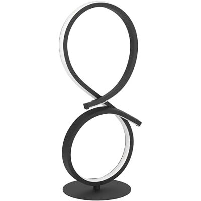 EGLO Serpins led-bedlamp, gebogen tafellamp, decoratie voor slaapkamer en woonkamer, tafellamp van zwart metaal en wit kunststof, warm wit, H 40,5 cm EGLO Serpins led-bedlamp, gebogen tafellamp, decoratie voor slaapkamer en woonkamer, tafellamp van zwart metaal en wit kunststof, warm wit, H 40,5 cm
