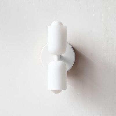 niuniaj Wandlamp voor binnen, 2 vlammen, Up Down wandlamp van metaal, wandlamp E27, moderne witte wandlamp voor woonkamer, slaapkamer, hal, balkon, trap, restaurant, kantoor niuniaj Wandlamp voor binnen, 2 vlammen, Up Down wandlamp van metaal, wandlamp E27, moderne witte wandlamp voor woonkamer, slaapkamer, hal, balkon, trap, restaurant, kantoor